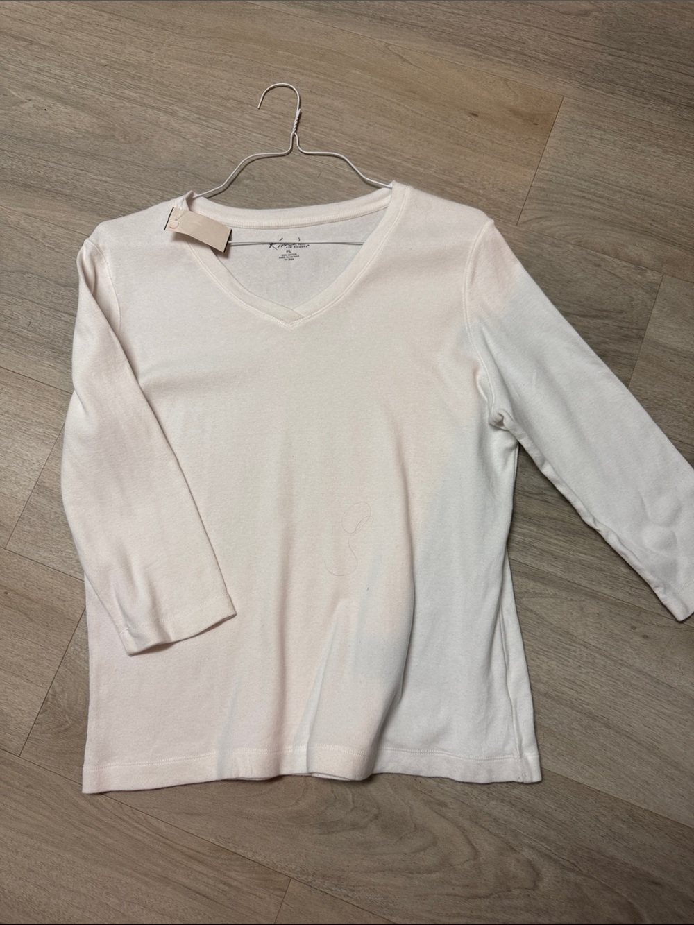Kim Rogers Cream V-Neck Long Sleeve Top